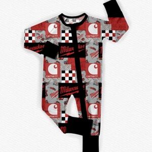 BAMBOO Kids One Piece - Red, Black, and Gray